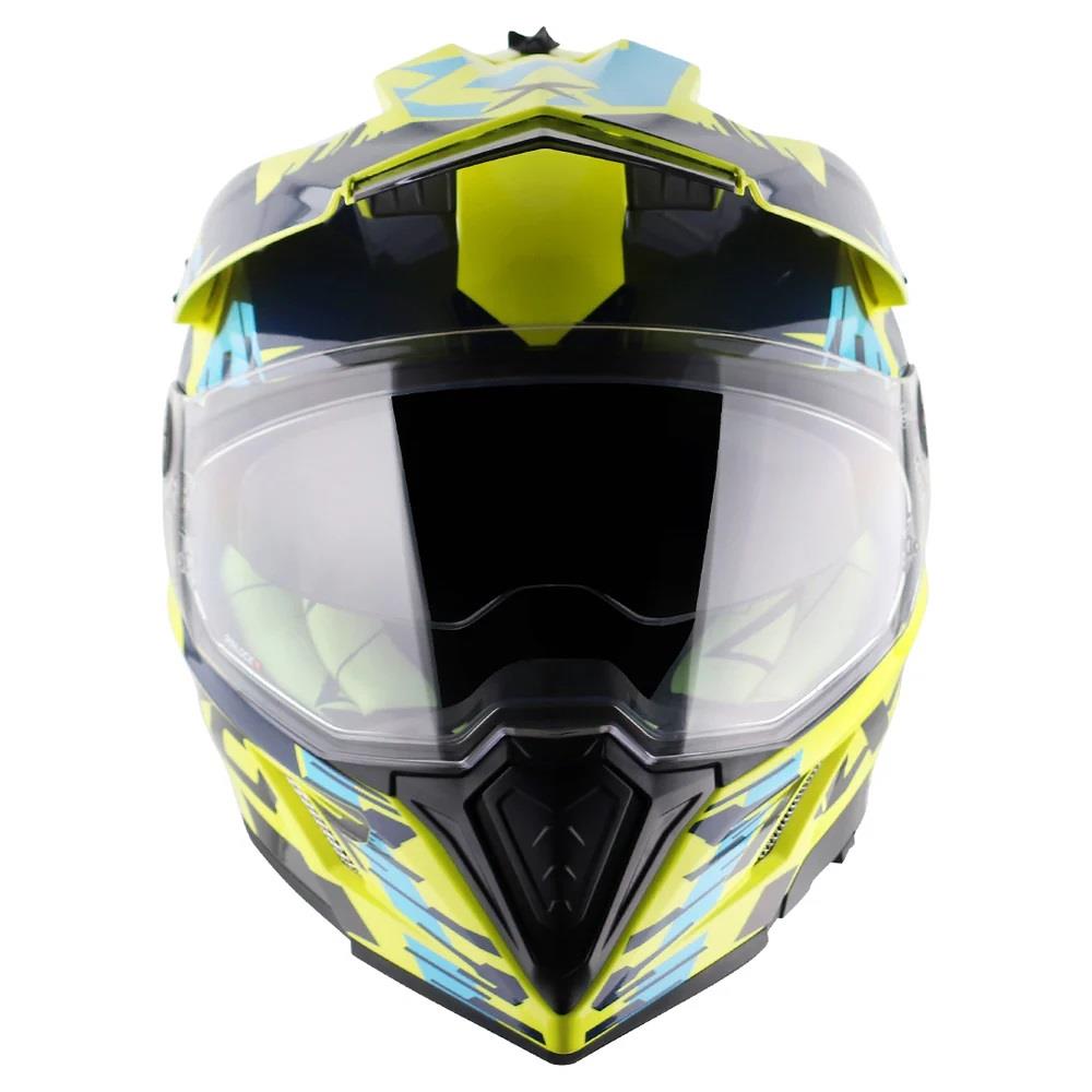 Axor X-Cross X1 Motorcycle Helmet Blue Yellow White Road Legal ECE 22.06 - Picture 19 of 20