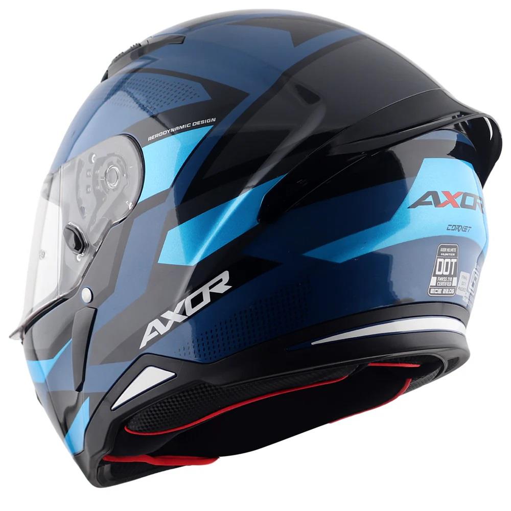 Axor Hunter Cornet Full Face Motorcycle Helmet Scooter Motorbike Free Dark Visor - Picture 6 of 22