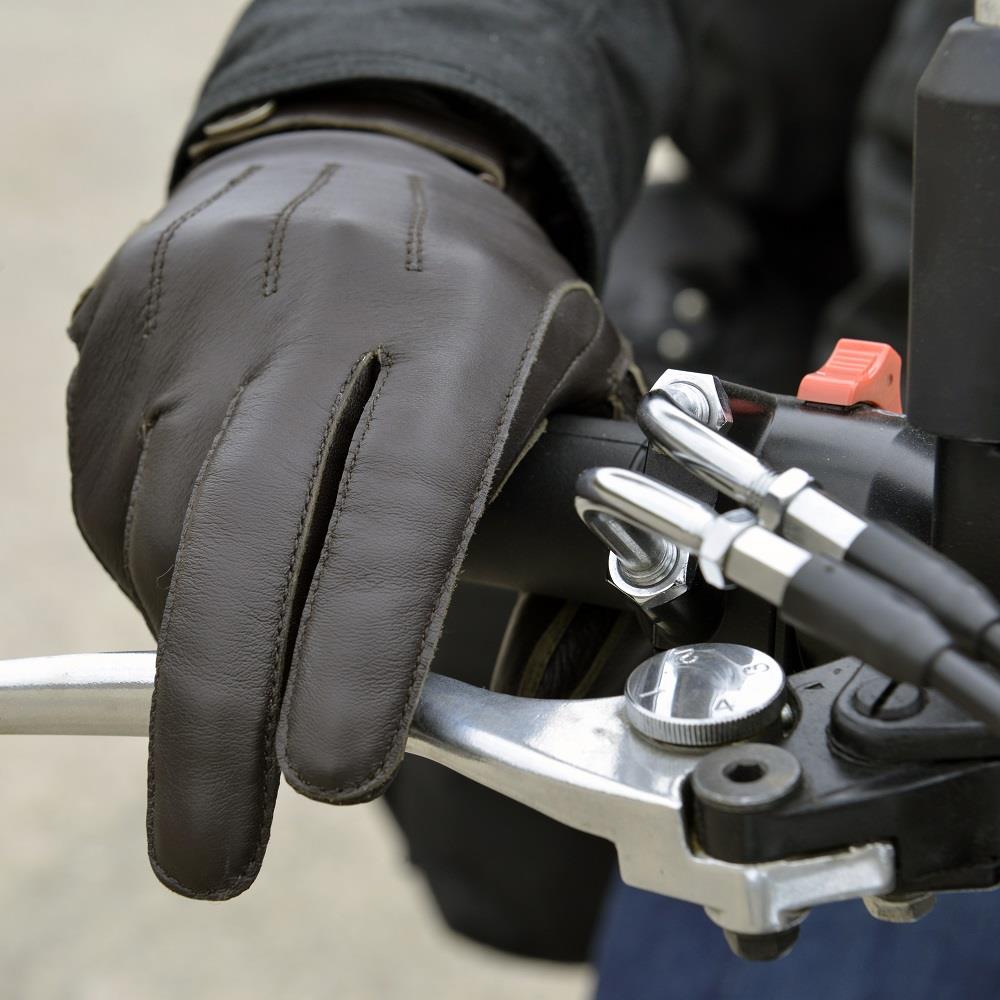 Oxford Holton Mens Short Leather Motorcycle Touring Gloves Cruiser Cafe