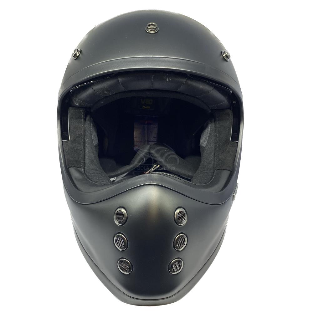 HJC V60 Vintage Motorcycle Helmet Classic Full Face Motorbike Lid Black White - Picture 10 of 18