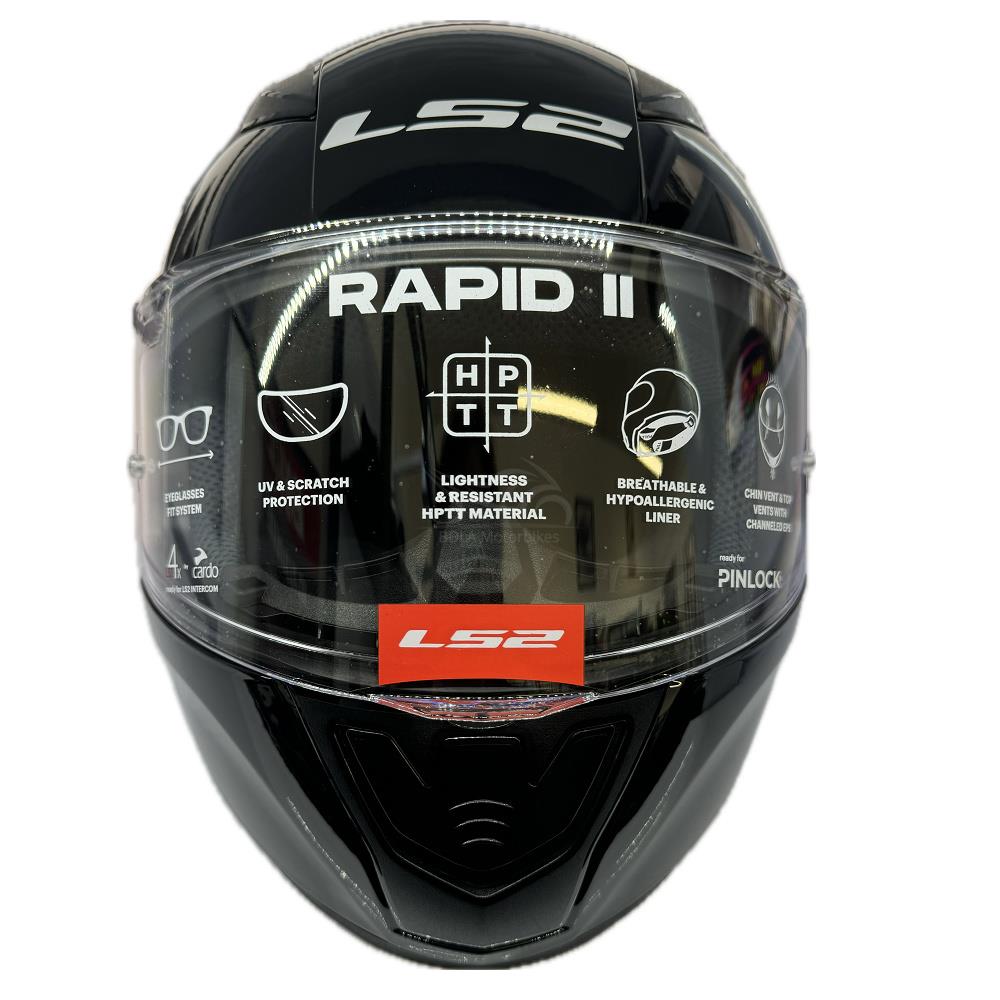 LS2 FF353 Rapid II Plain Motorcycle Helmet Full Face Moped Black White Grey - Picture 17 of 45