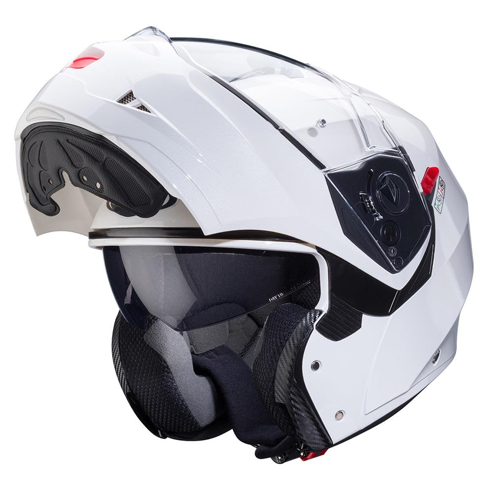 Casco de motocicleta plegable inteligente Caberg Duke X scooter modular liso negro brillante - Imagen 44 de 54