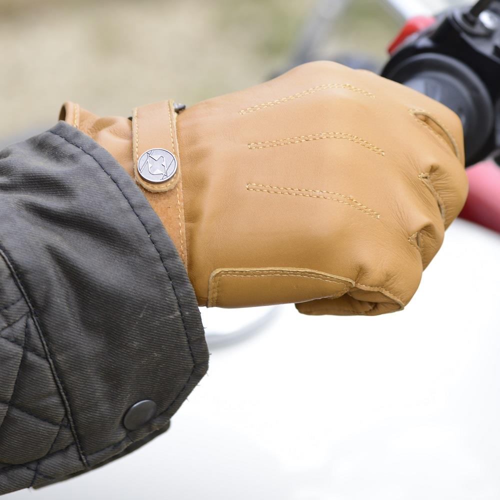 Oxford Holton Mens Short Leather Motorcycle Touring Gloves Cruiser Cafe