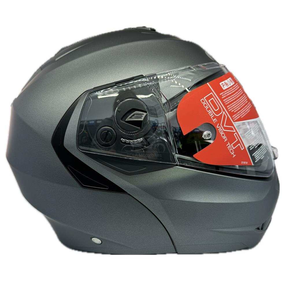 Casco de motocicleta plegable inteligente Caberg Duke X scooter modular liso negro brillante - Imagen 36 de 54