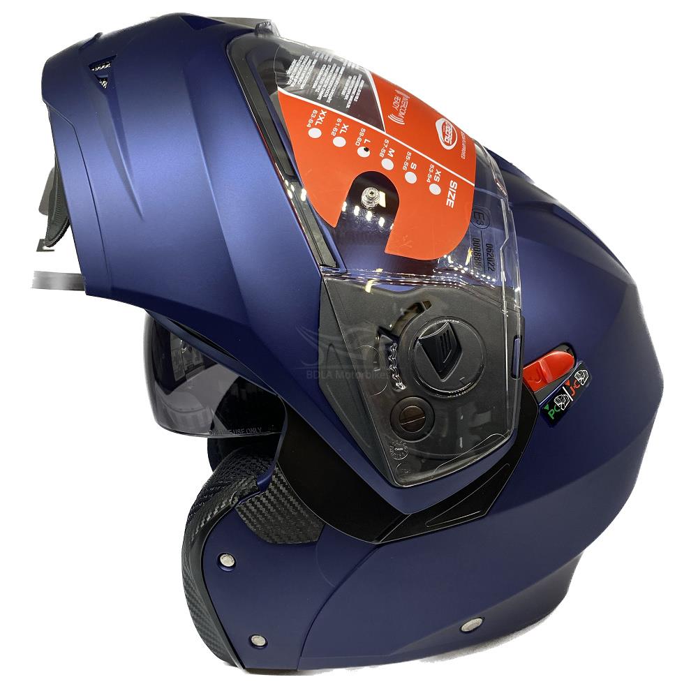 Casco de motocicleta plegable inteligente Caberg Duke X scooter modular liso negro brillante - Imagen 23 de 54