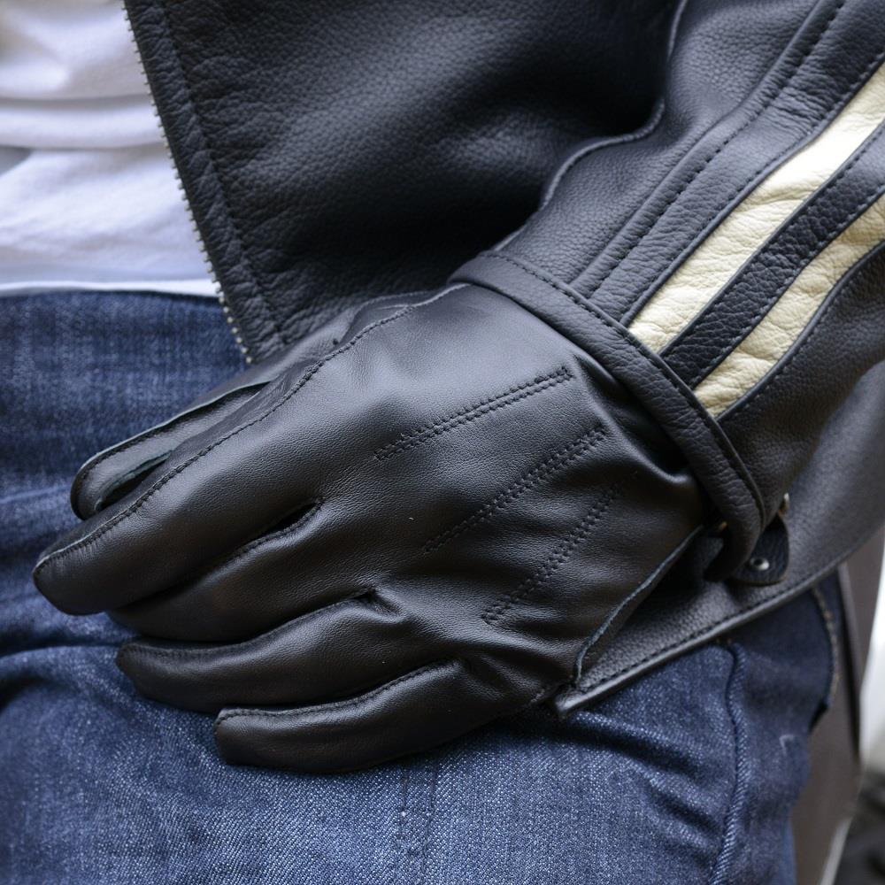 Oxford Holton Mens Short Leather Motorcycle Touring Gloves Cruiser Cafe