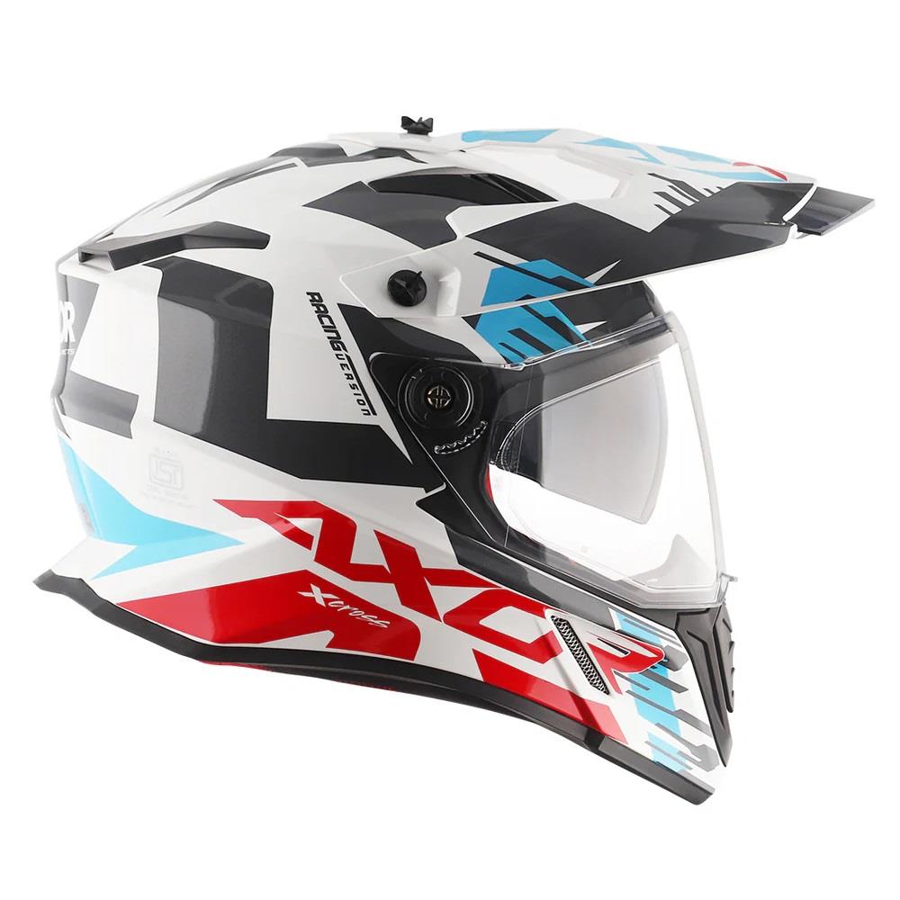 Axor X-Cross X1 Motorcycle Helmet Blue Yellow White Road Legal ECE 22.06 - Picture 8 of 20