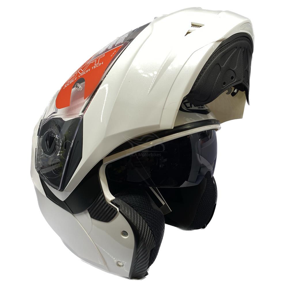 Casco de motocicleta plegable inteligente Caberg Duke X scooter modular liso negro brillante - Imagen 48 de 54
