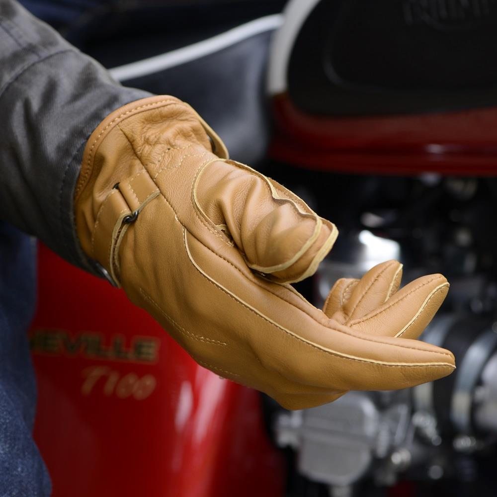 Oxford Holton Mens Short Leather Motorcycle Touring Gloves Cruiser Cafe