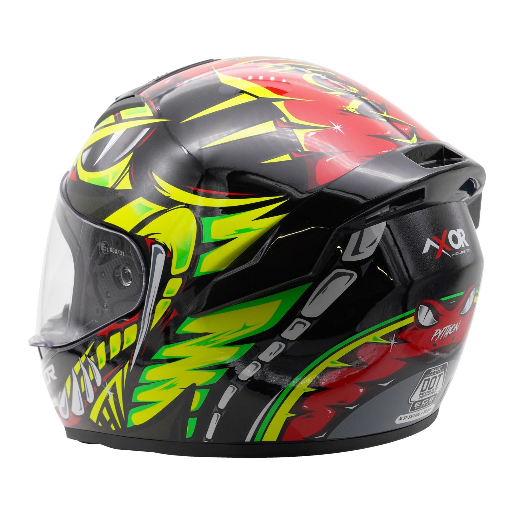 Axor Rage Python Full Face Motorcycle Helmet Scooter Moped Bike Crash Lid - Picture 24 of 26