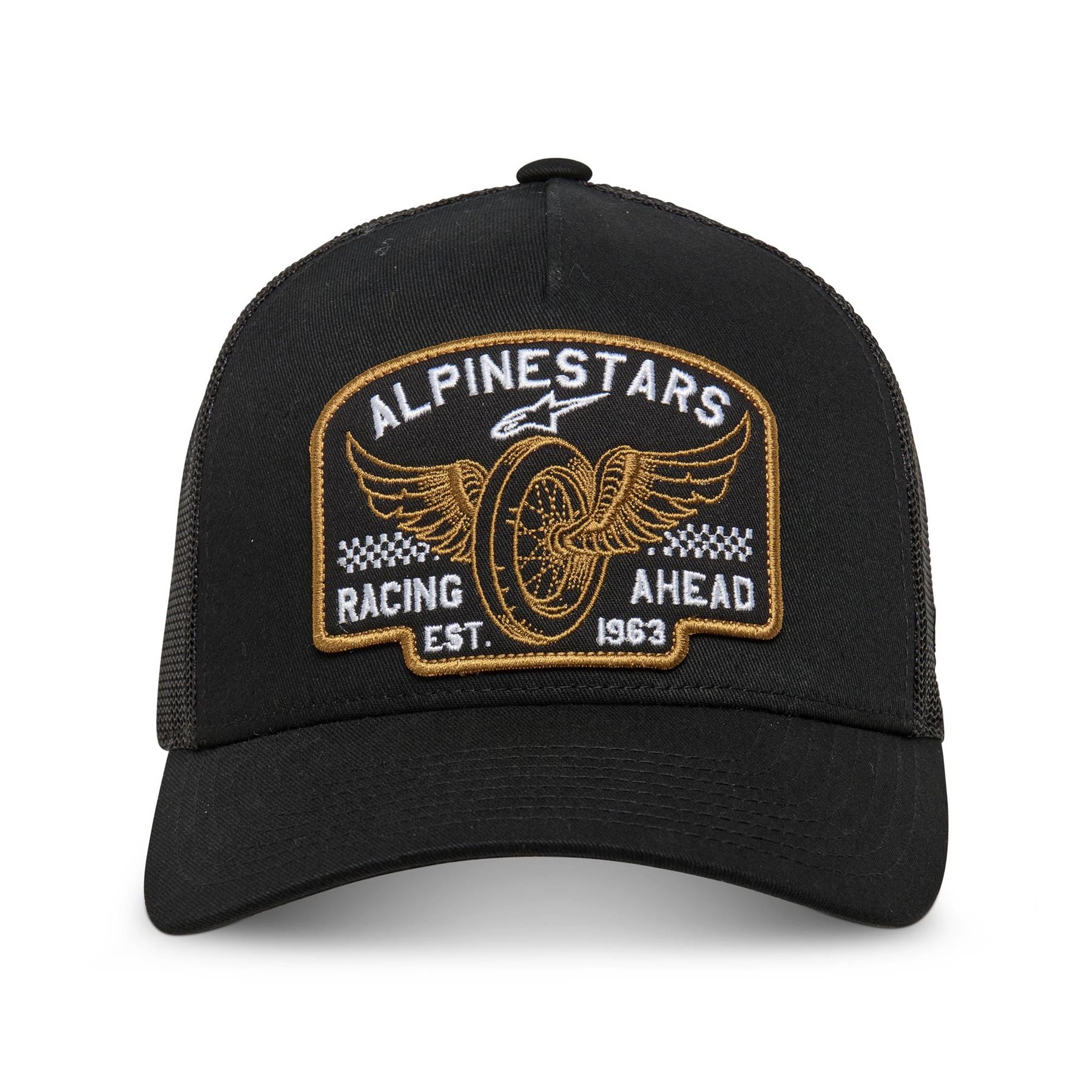 Alpinestars Heritage Patch Trucker Hat Baseball Cap Snap Back Black Red Khaki