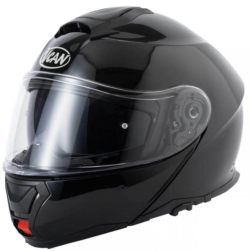 Vcan H272 Plain Flip Front Motorcycle Helmet Touring Modular Lid Black White - Picture 23 of 24