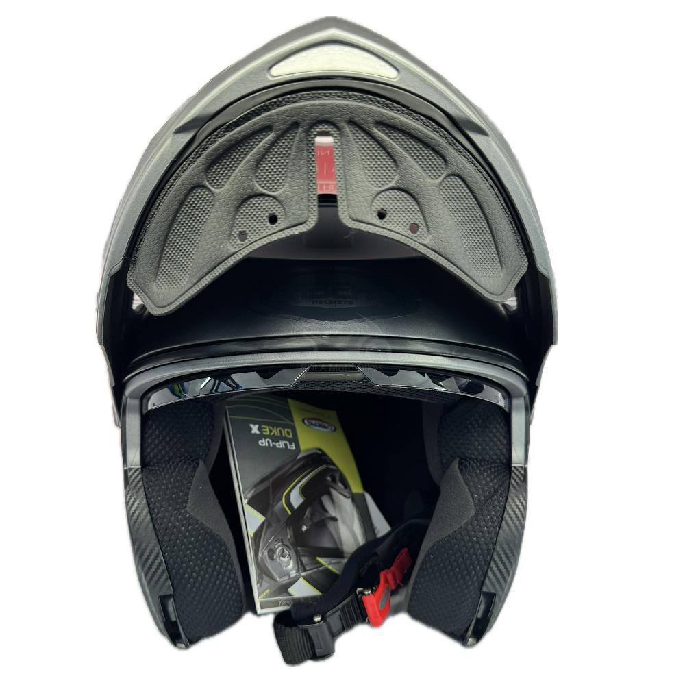 Casco de motocicleta plegable inteligente Caberg Duke X scooter modular liso negro brillante - Imagen 39 de 54