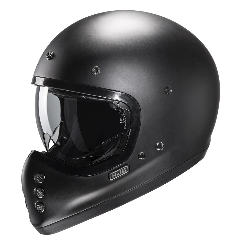HJC V60 Vintage Motorcycle Helmet Classic Full Face Motorbike Lid Black White - Picture 5 of 18