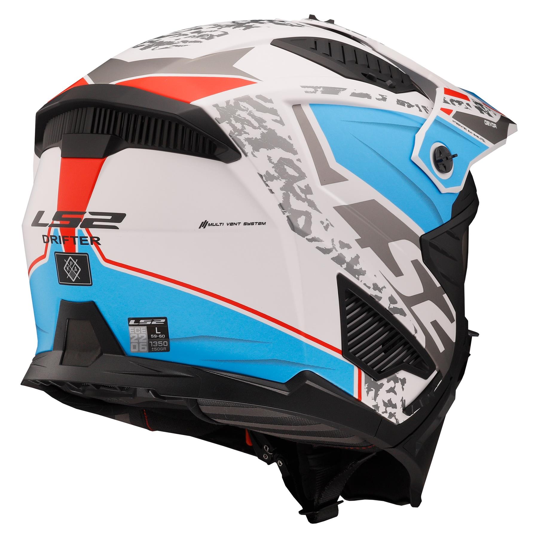 LS2 OF606 Drifter Devor Off Road Motorcycle Helmet Trial Adventure Bike Mask - Picture 7 of 25