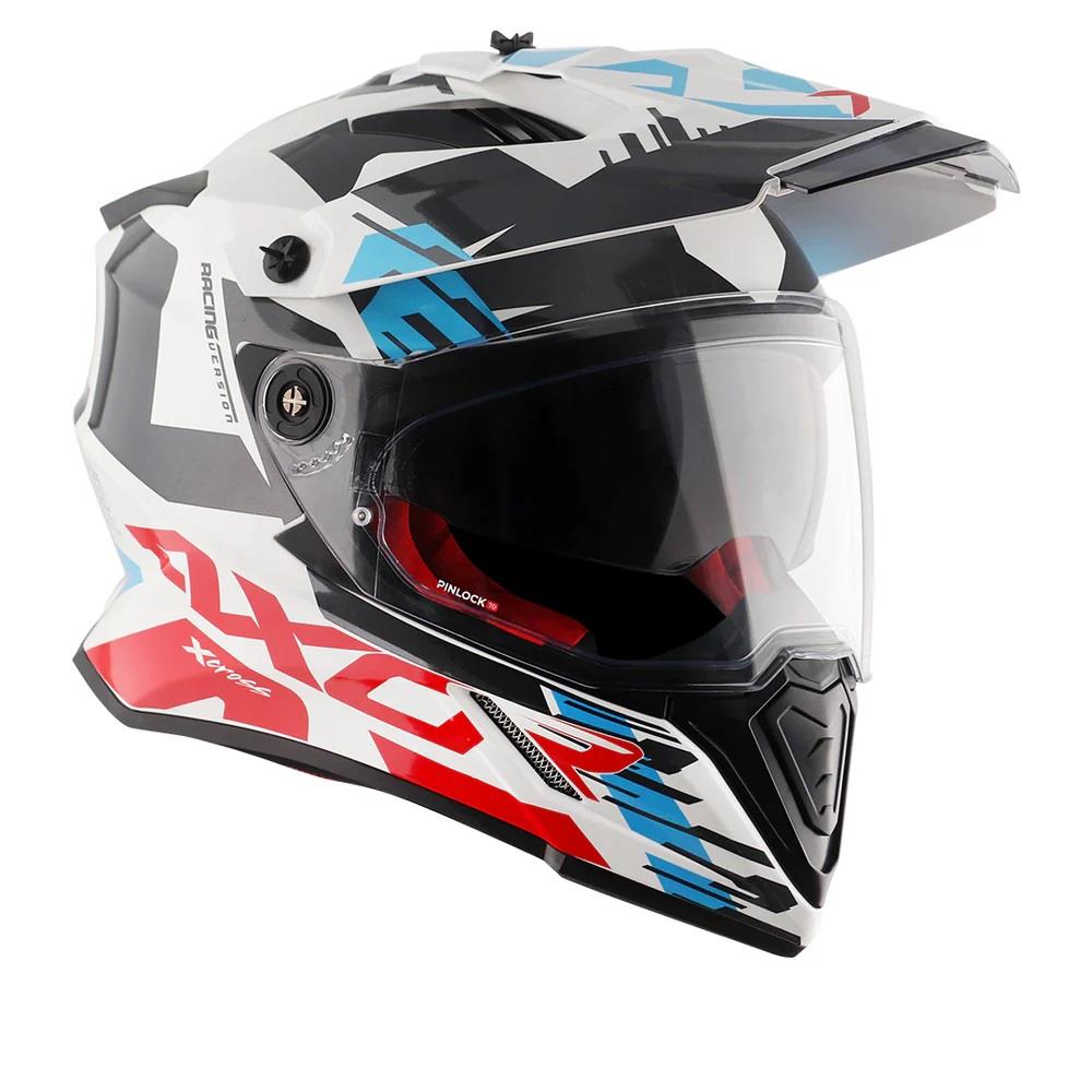Axor X-Cross X1 Motorcycle Helmet Blue Yellow White Road Legal ECE 22.06 - Picture 9 of 20