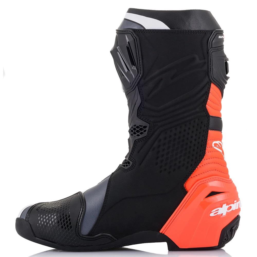 Alpinestars Supertech R Track Motorcycle Boots CE Sports Racing Black White Red - Picture 6 of 10