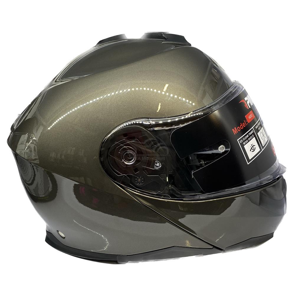 Vcan H272 Plain Flip Front Motorcycle Helmet Touring Modular Lid Black White - Picture 10 of 24
