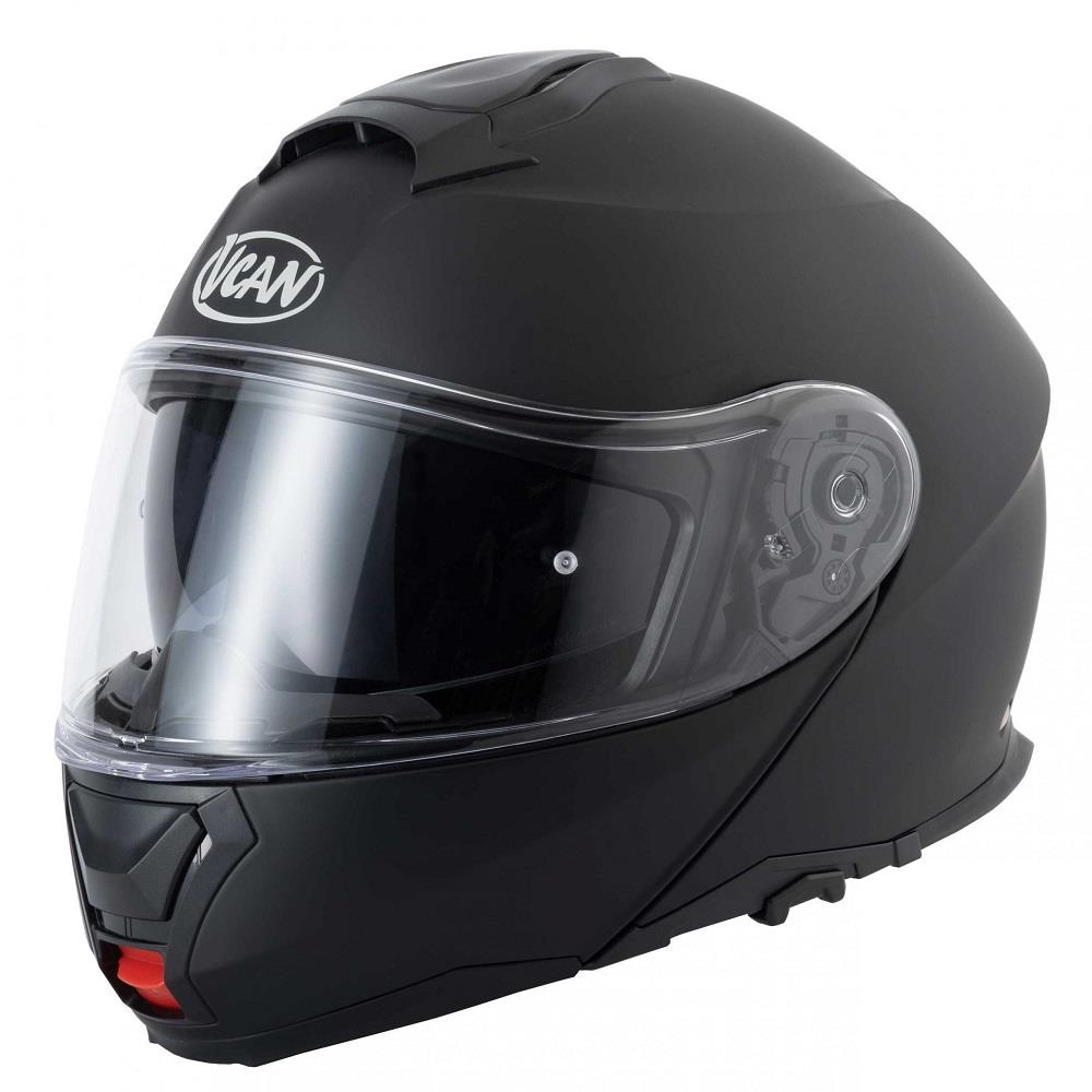 Vcan H272 Plain Flip Front Motorcycle Helmet Touring Modular Lid Black White - Picture 15 of 24