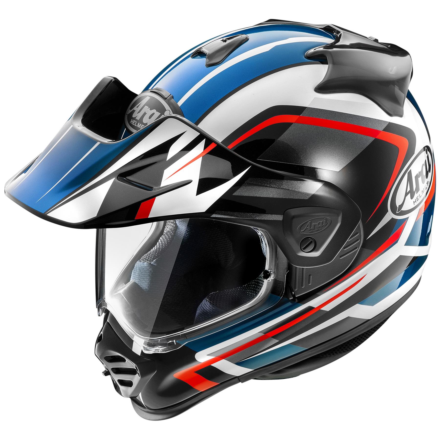 Arai Tour X5 Discovery Adventure Motorcycle Helmet Dual Sport Red Blue White - Picture 3 of 8