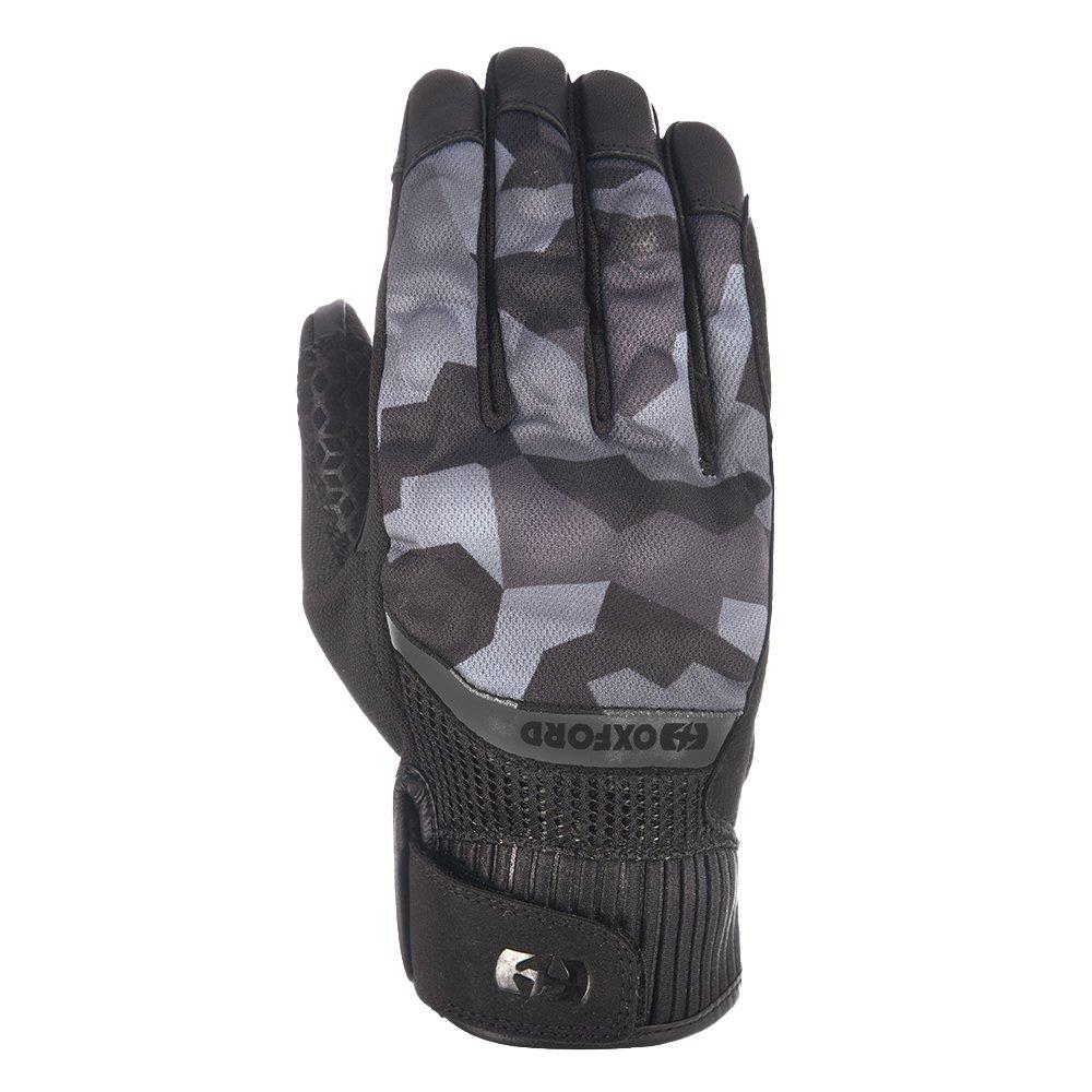 Oxford Byron Mens Motorcycle Short Gloves Summer Motorbike Vented Black Red Camo - Picture 14 of 22