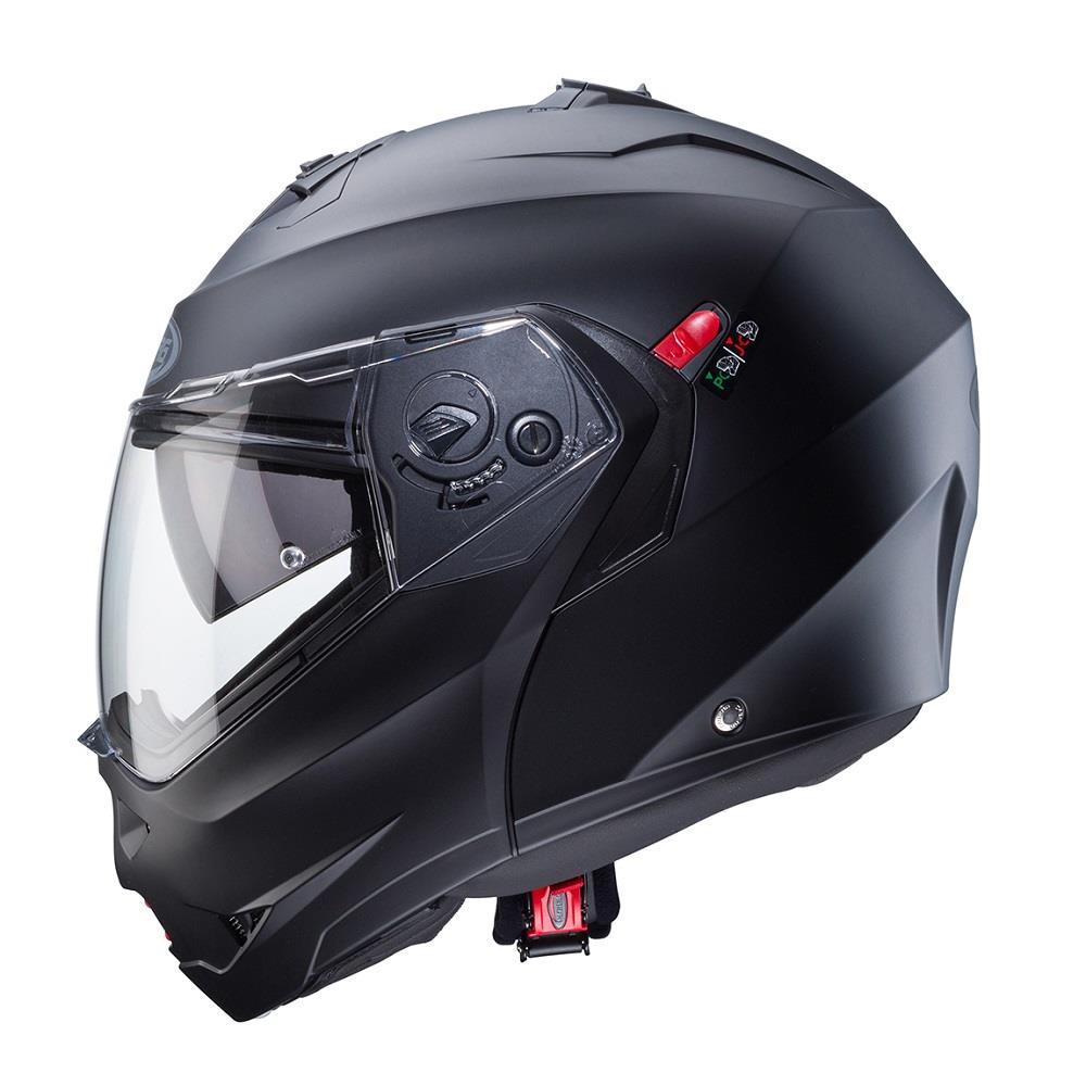 Casco de motocicleta plegable inteligente Caberg Duke X scooter modular liso negro brillante - Imagen 17 de 54