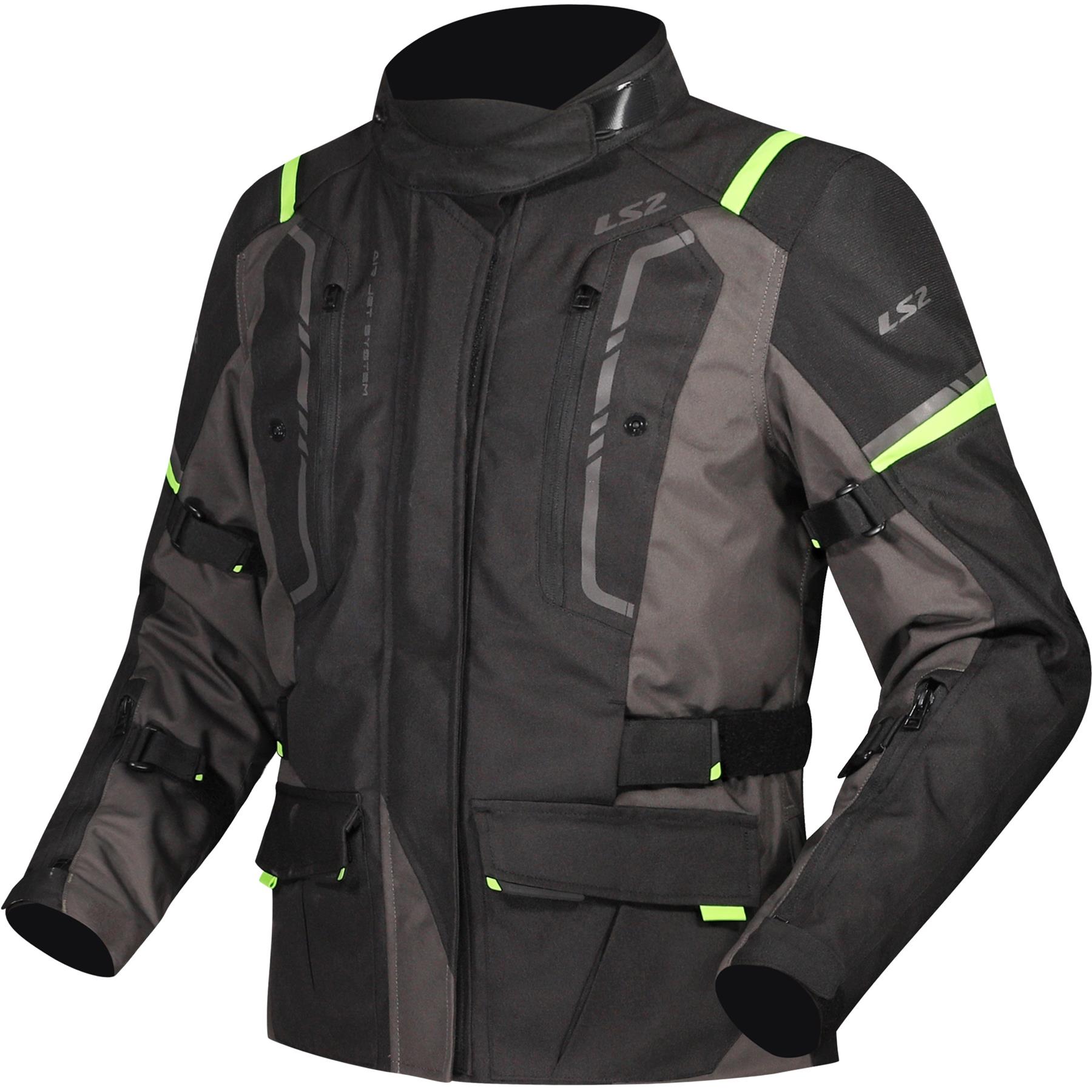LS2 Narvik Waterproof Adventure Motorcycle Jacket Touring Bike Black Grey Blue - Picture 5 of 6