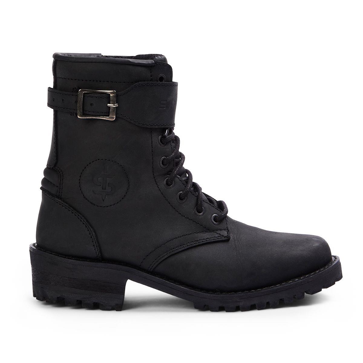 Spada Piston Women's Leather Waterproof Motorcycle Boots Motorbike Shoes Black - Picture 8 of 12