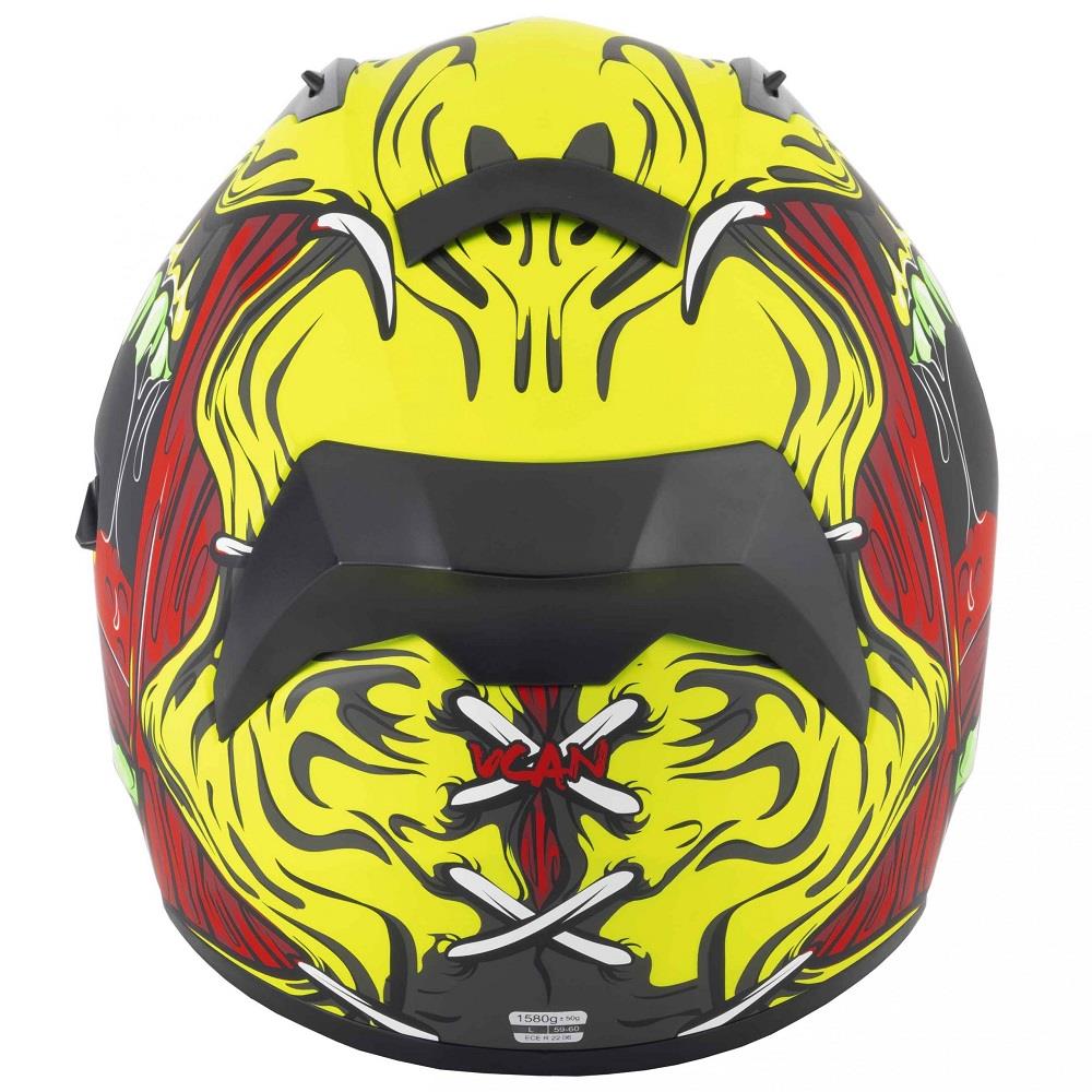 Vcan H128 Titan Cara Completa Motocicleta Casco de Choque Calavera Bicicleta Ciclomotor ACU Dorado - Imagen 19 de 27