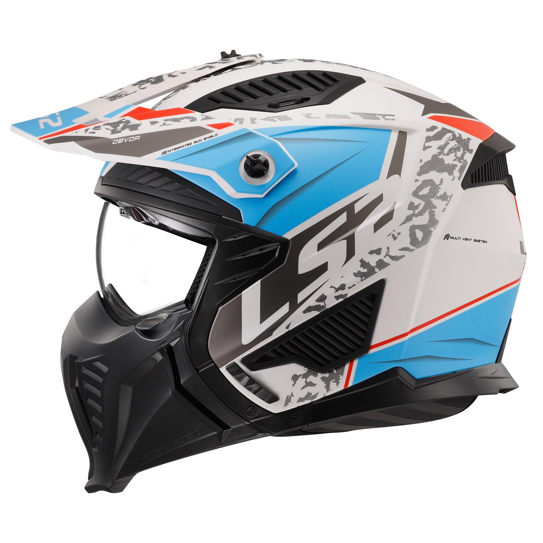 LS2 OF606 Drifter Devor Off Road Motorcycle Helmet Trial Adventure Bike Mask - Picture 5 of 25