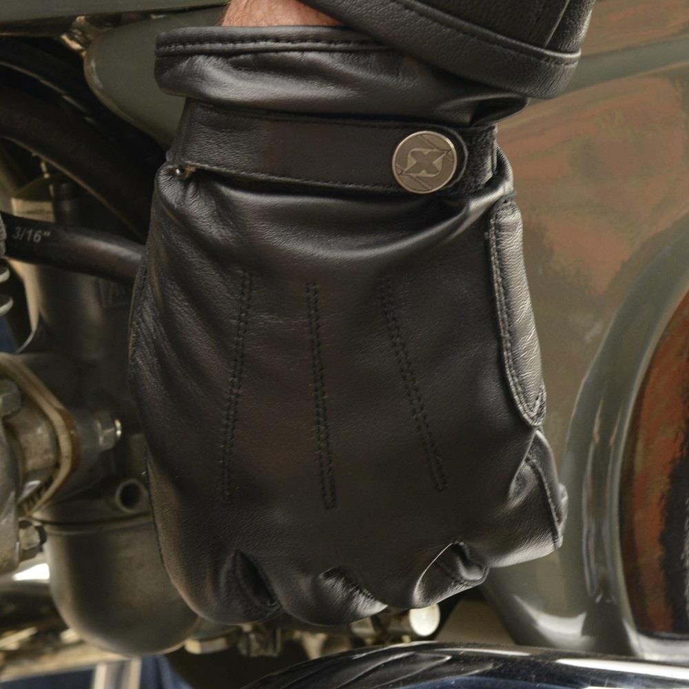 Oxford Holton Mens Short Leather Motorcycle Touring Gloves Cruiser Cafe