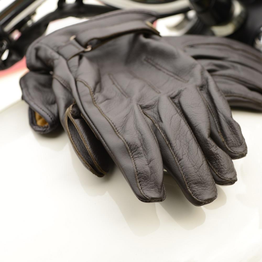 Oxford Holton Mens Short Leather Motorcycle Touring Gloves Cruiser Cafe