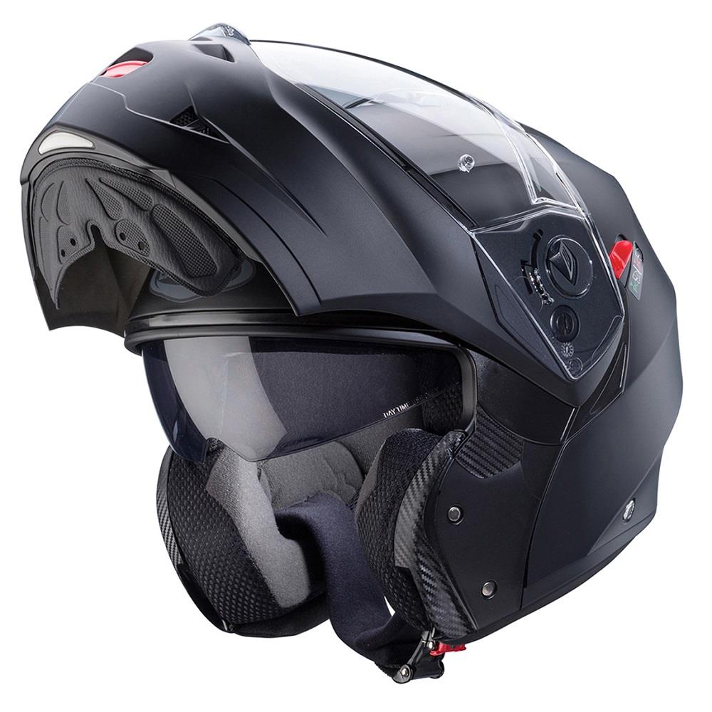Casco de motocicleta plegable inteligente Caberg Duke X scooter modular liso negro brillante - Imagen 16 de 54