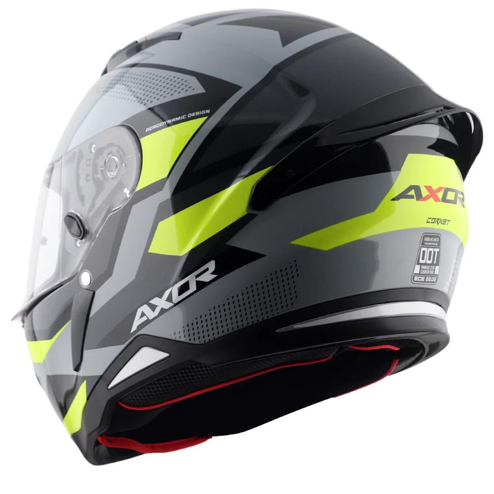 Axor Hunter Cornet Full Face Motorcycle Helmet Scooter Motorbike Free Dark Visor - Picture 16 of 22