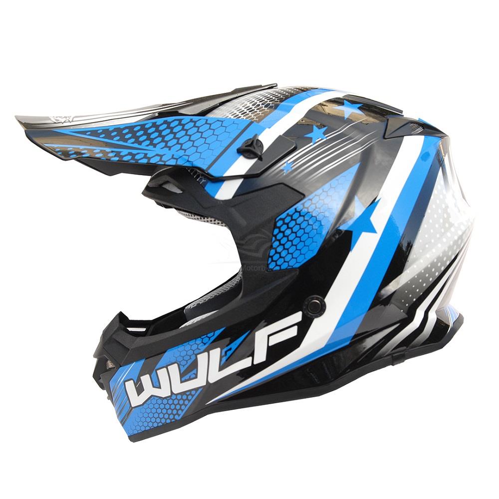 Wulfsport Adults Iconic Motocross Helmet Blue