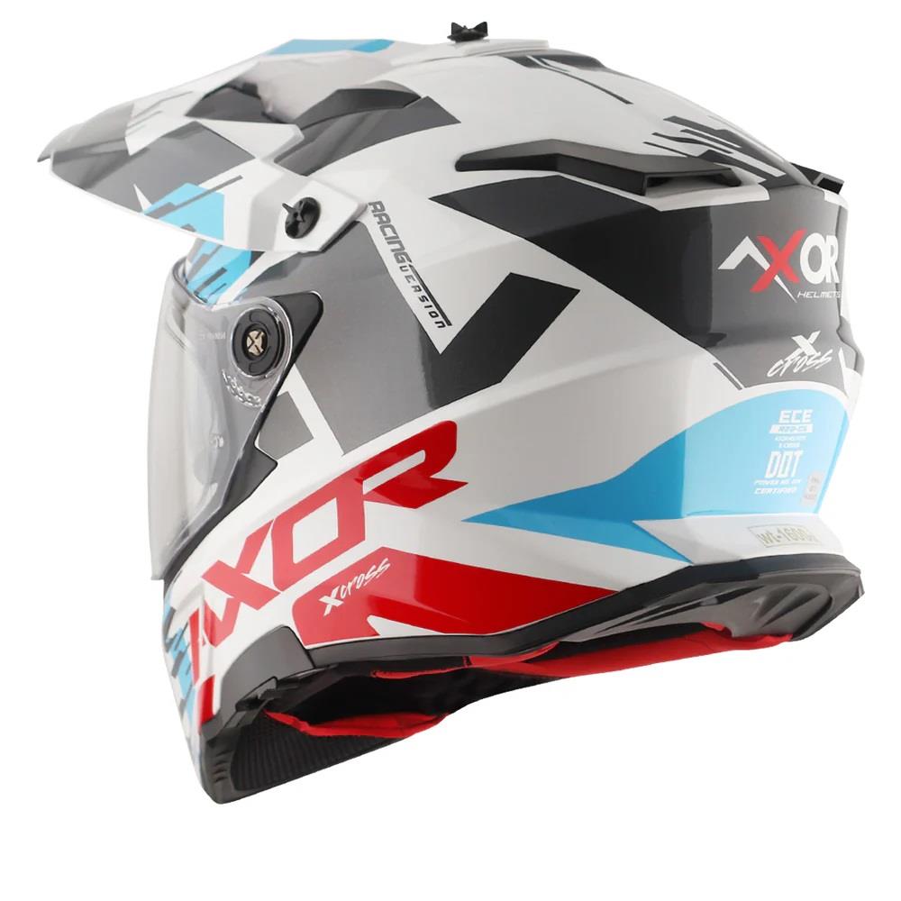 Axor X-Cross X1 Motorcycle Helmet Blue Yellow White Road Legal ECE 22.06 - Picture 5 of 20