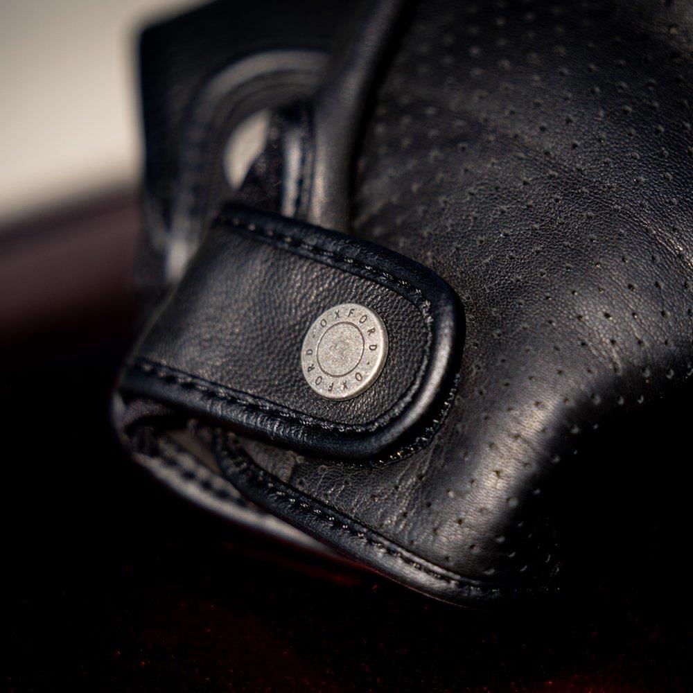 Oxford Henlow Air Short Leather Motorcycle Gloves Classic Summer Black Brown - Picture 8 of 13