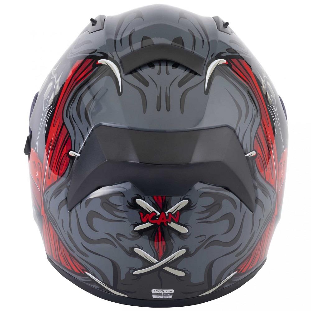 Vcan H128 Titan Cara Completa Motocicleta Casco de Choque Calavera Bicicleta Ciclomotor ACU Dorado - Imagen 7 de 27