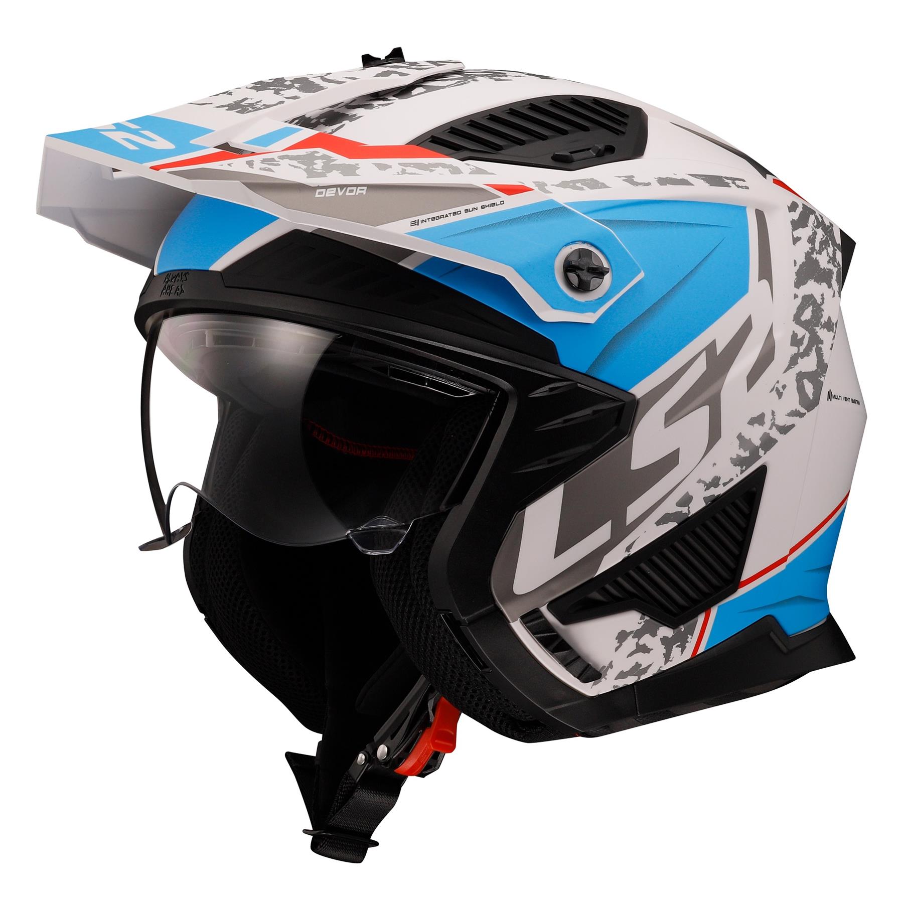 LS2 OF606 Drifter Devor Off Road Motorcycle Helmet Trial Adventure Bike Mask - Picture 4 of 25