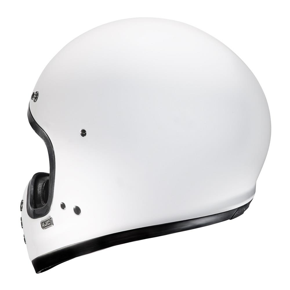 HJC V60 Vintage Motorcycle Helmet Classic Full Face Motorbike Lid Black White - Picture 18 of 18