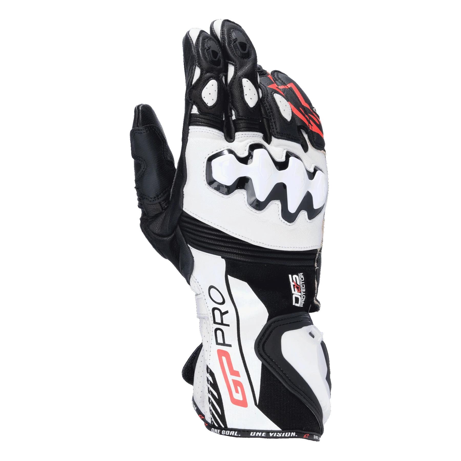 Alpinestars GP Pro R4 Leather Sports Motorcycle Gloves Track Black Red White - Picture 7 of 8