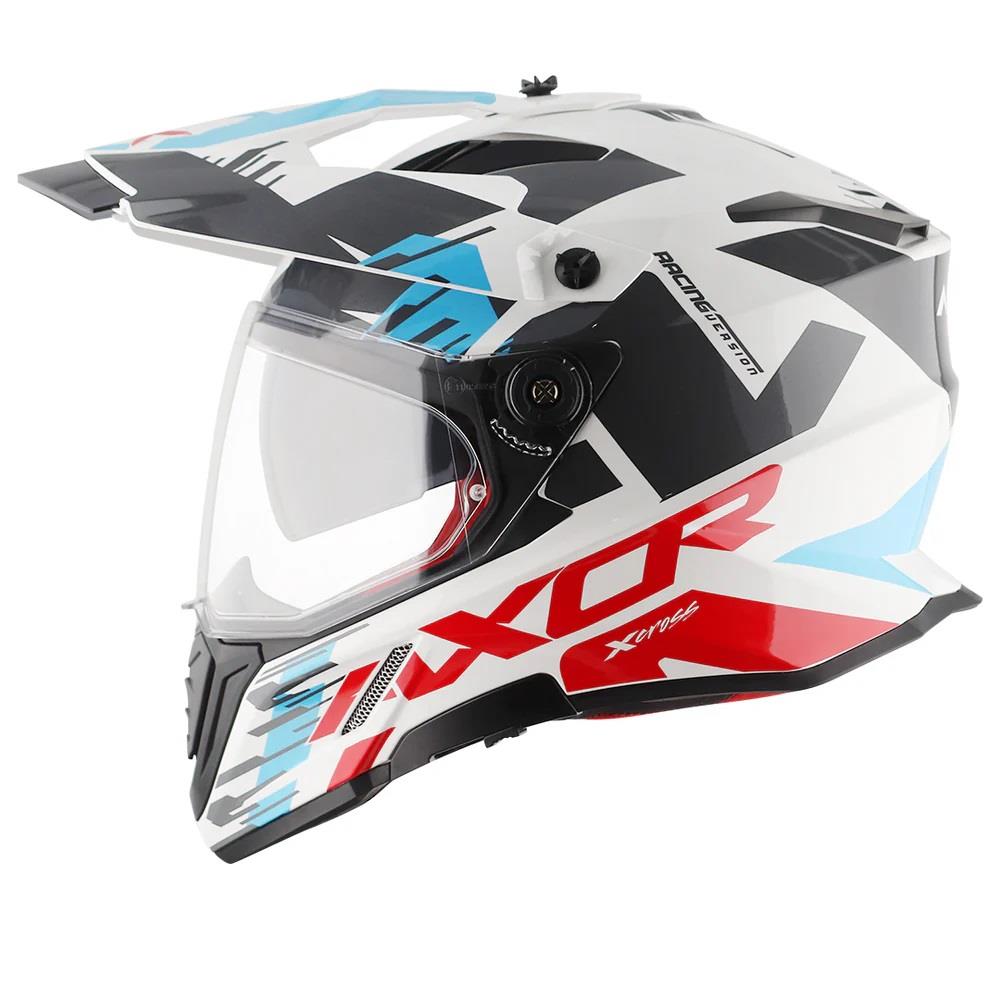 Axor X-Cross X1 Motorcycle Helmet Blue Yellow White Road Legal ECE 22.06 - Picture 4 of 20