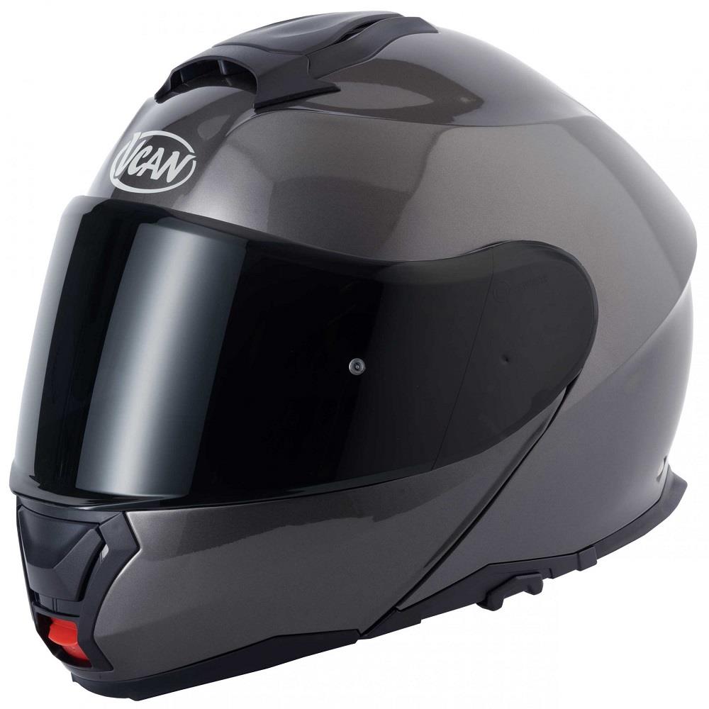 Vcan H272 Plain Flip Front Motorcycle Helmet Touring Modular Lid Black White - Picture 4 of 24