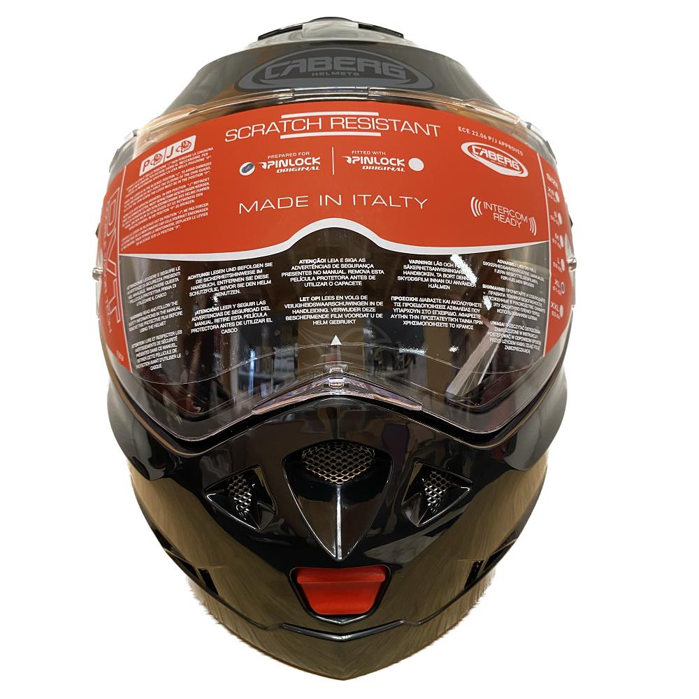 Casco de motocicleta plegable inteligente Caberg Duke X scooter modular liso negro brillante - Imagen 13 de 54