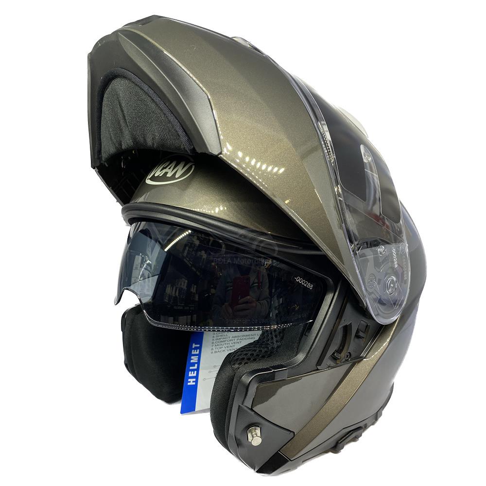 Vcan H272 Plain Flip Front Motorcycle Helmet Touring Modular Lid Black White - Picture 12 of 24