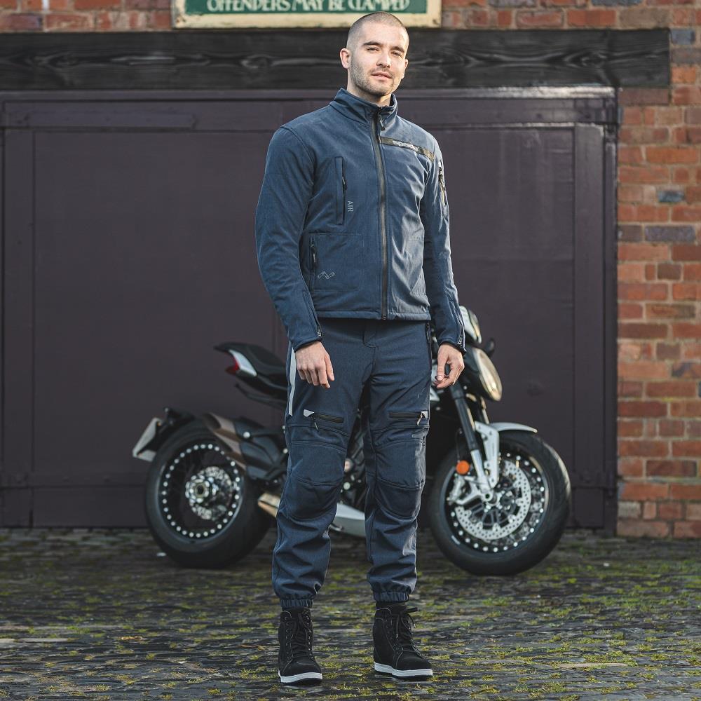 Spada Commute CE Waterproof Motorcycle Trousers Motorbike Pants Black Blue Grey - Picture 16 of 32
