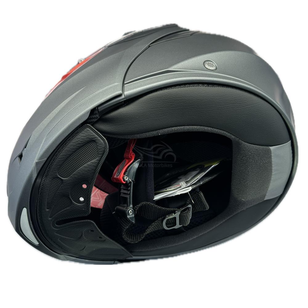 Casco de motocicleta plegable inteligente Caberg Duke X scooter modular liso negro brillante - Imagen 42 de 54