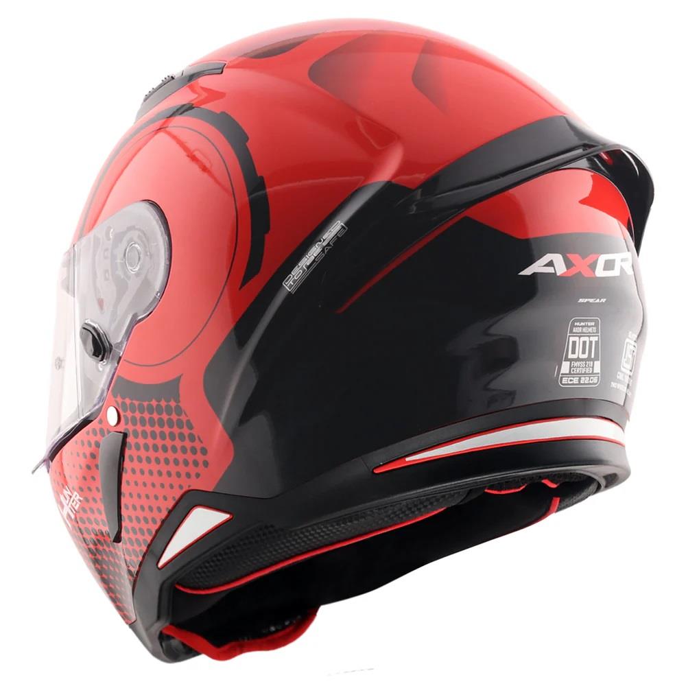 Axor Hunter Spear Full Face Motorcycle Helmet Scooter Motorbike Free Dark Visor - Picture 16 of 22