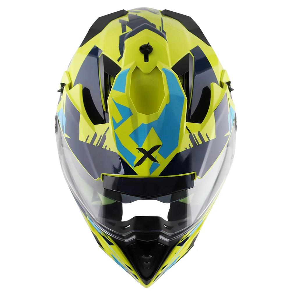 Axor X-Cross X1 Motorcycle Helmet Blue Yellow White Road Legal ECE 22.06 - Picture 20 of 20