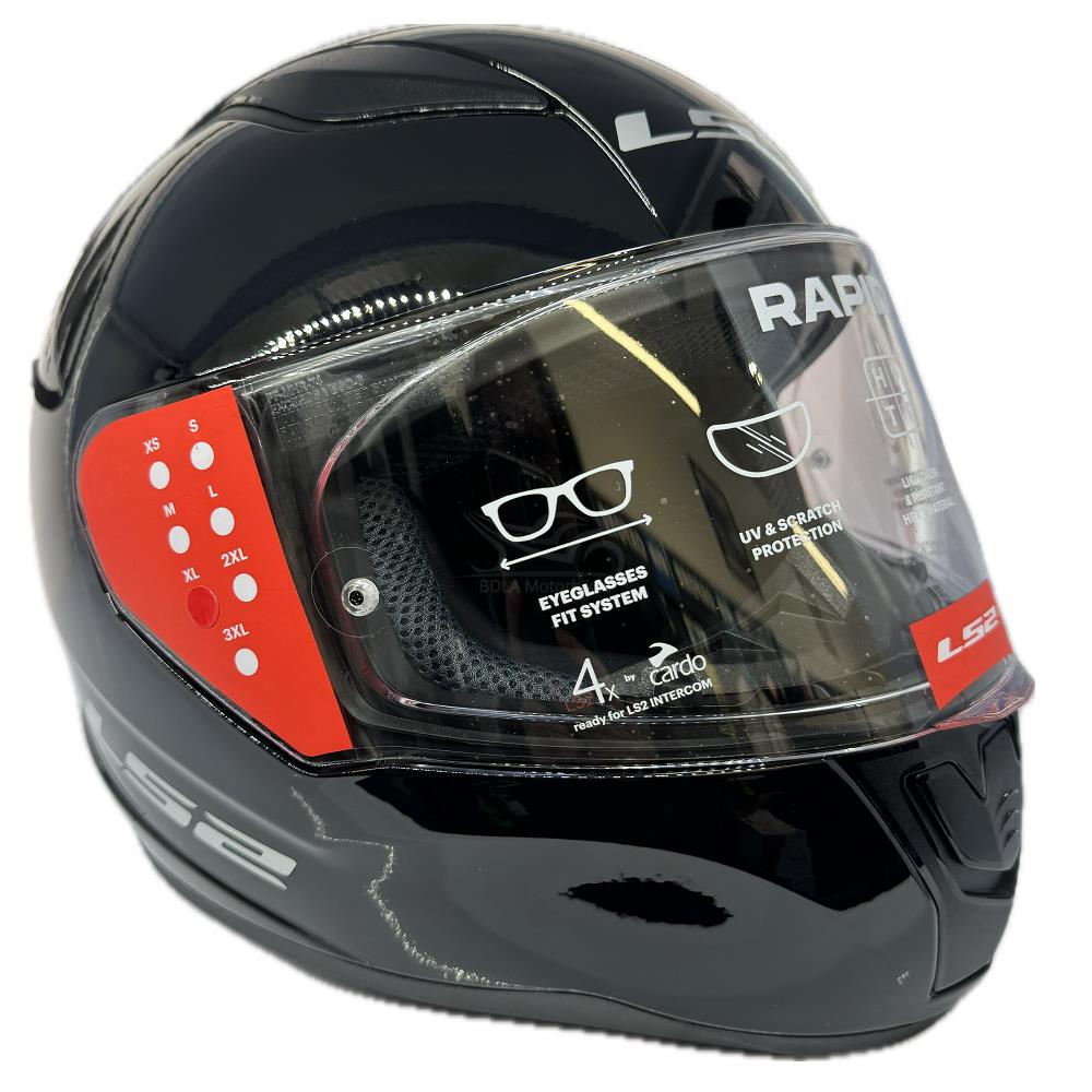 LS2 FF353 Rapid II Plain Motorcycle Helmet Full Face Moped Black White Grey - Picture 16 of 45